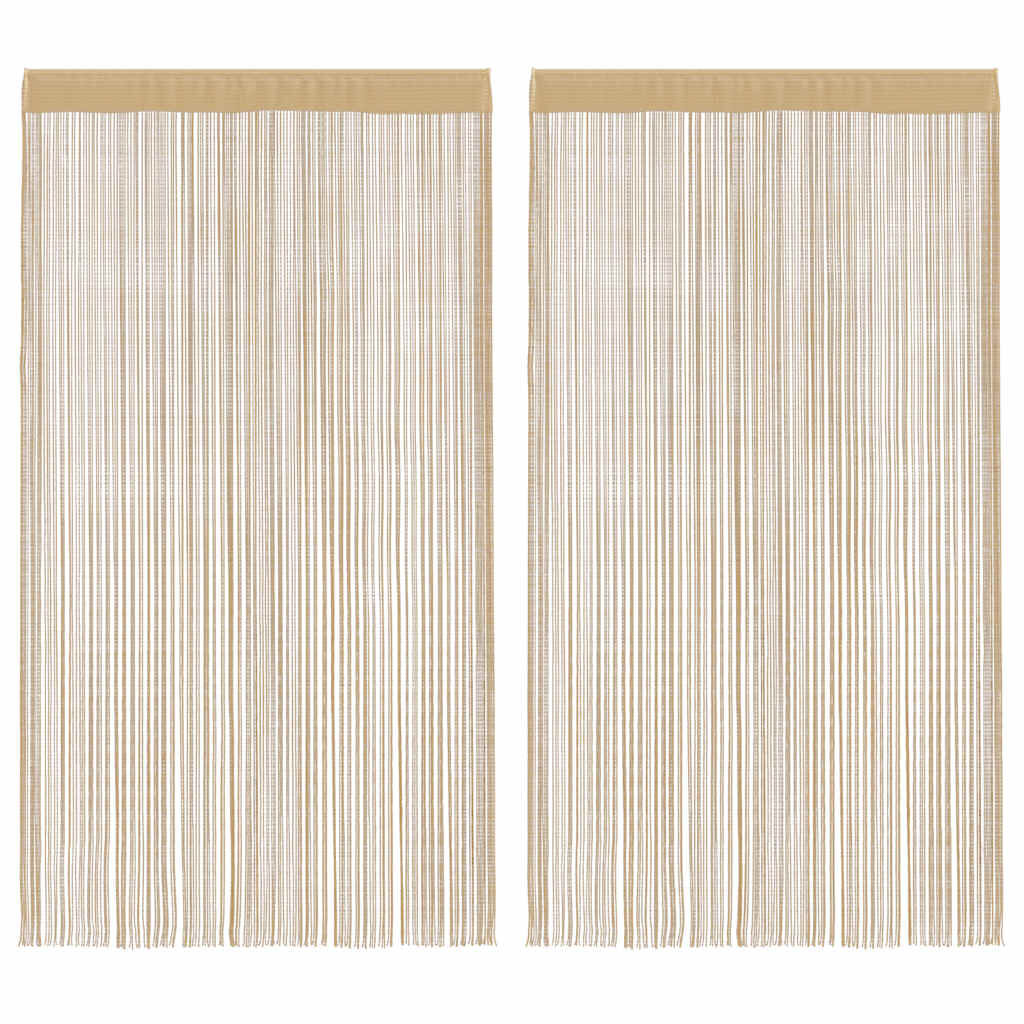 vidaXL Κουρτίνες με Κρόσσια 2 τεμ. Μπεζ 140 x 250 εκ.