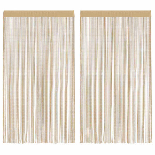 vidaXL Κουρτίνες με Κρόσσια 2 τεμ. Μπεζ 140 x 250 εκ.