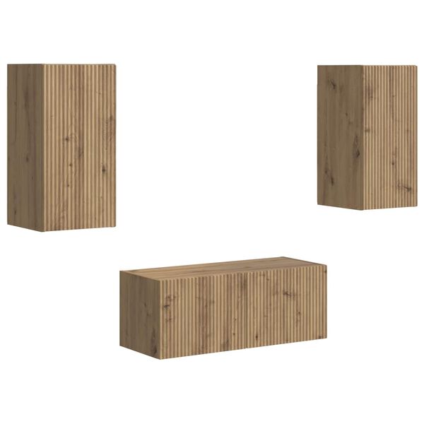 vidaXL &Sigma;&epsilon;&tau; &epsilon;&pi;ί&pi;&lambda;&omicron;&upsilon; &tau;&eta;&lambda;&epsilon;ό&rho;&alpha;&sigma;&eta;&sigmaf; 6 pcs Artisan Oak &Epsilon;&pi;&epsilon;&xi;&epsilon;&rho;&gamma;&alpha;&sigma;&mu;έ&nu;&omicron; &xi;ύ&lambda;&omicron;