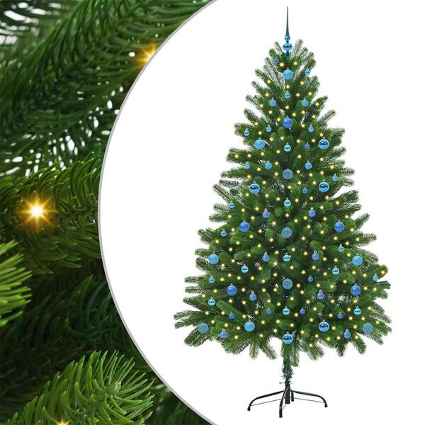vidaXL Χριστουγεννιάτικο Δέντρο με 300 LED με βάση Πράσινο 210 cm PE
