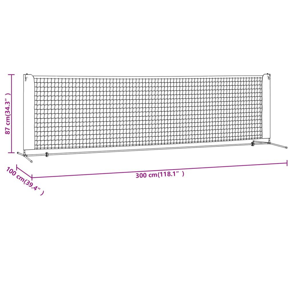 vidaXL Δίχτυ Τένις Μαύρο & Κόκκινο 300x100x87 εκ. από Πολυεστέρα
