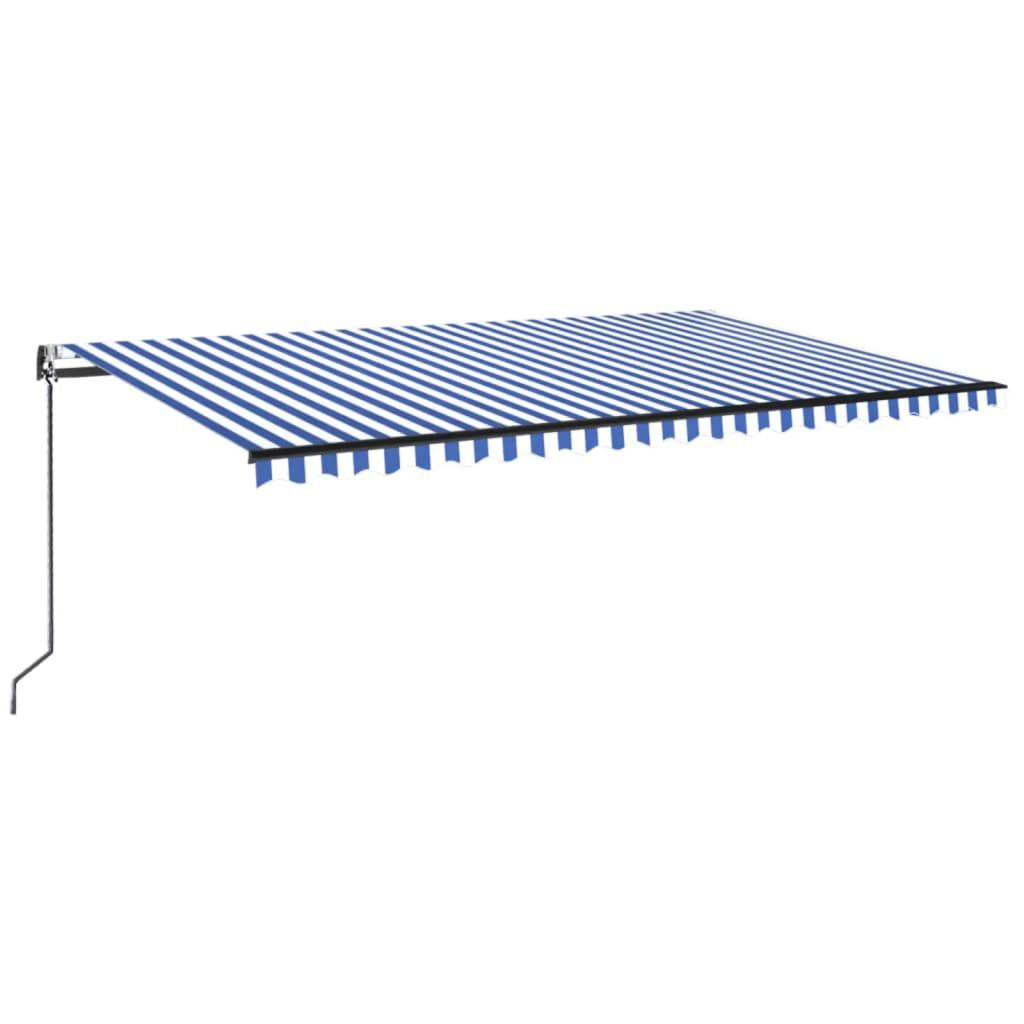 vidaXL Τέντα Συρόμενη Αυτόματη Μπλε / Λευκό 500x350 εκ.