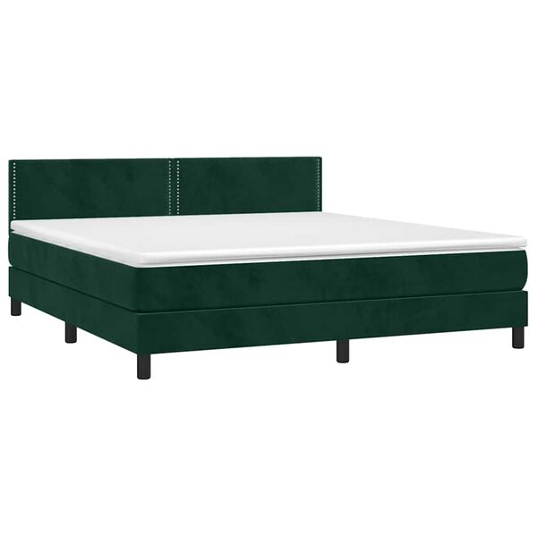 vidaXL &Kappa;&rho;&epsilon;&beta;ά&tau;&iota; Boxspring &mu;&epsilon; &Sigma;&tau;&rho;ώ&mu;&alpha; & LED &Sigma;&kappa;. &Pi;&rho;ά&sigma;&iota;&nu;&omicron; 160x200&epsilon;&kappa; &Beta;&epsilon;&lambda;&omicron;ύ&delta;&omicron;