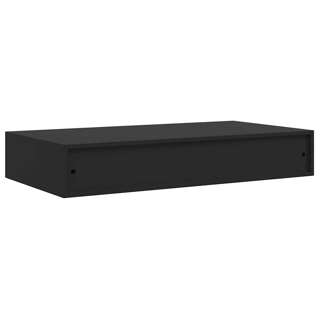 vidaXL Ράφι Τοίχου με Συρτάρι Μαύρο 48 x 25 x 8 εκ. από MDF