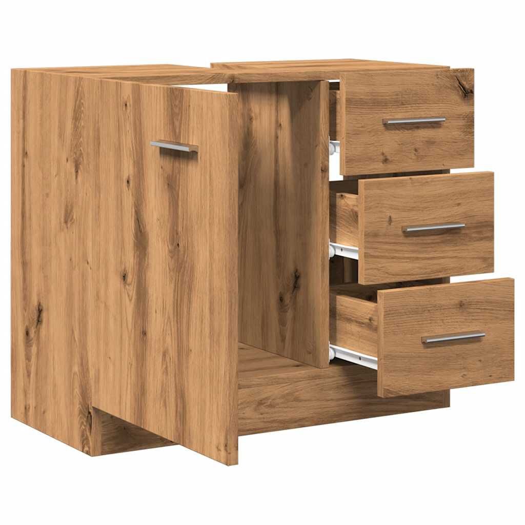 vidaXL Ντουλάπι Νιπτήρα Αρτισιανή Δρυς 63x30x54 εκ Επεξεργασμένο Ξύλο