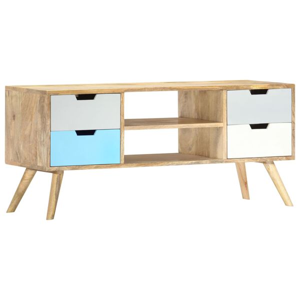 vidaXL Έπιπλο Τηλεόρασης 110 x 35 x 48 εκ. από Μασίφ Ξύλο Μάνγκο