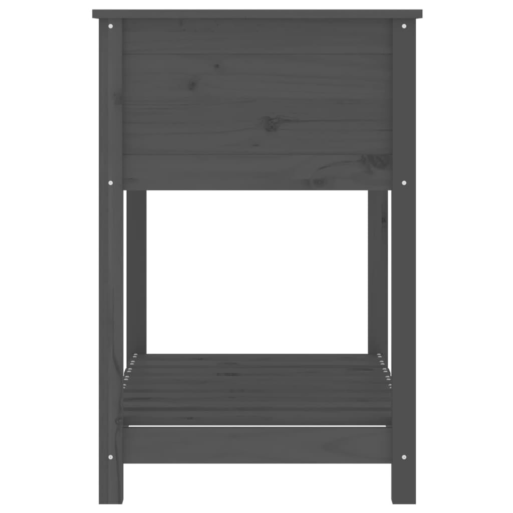 vidaXL Ζαρντινιέρα με Ράφι Γκρι 82,5x54x81 εκ. Μασίφ Ξύλο Πεύκου