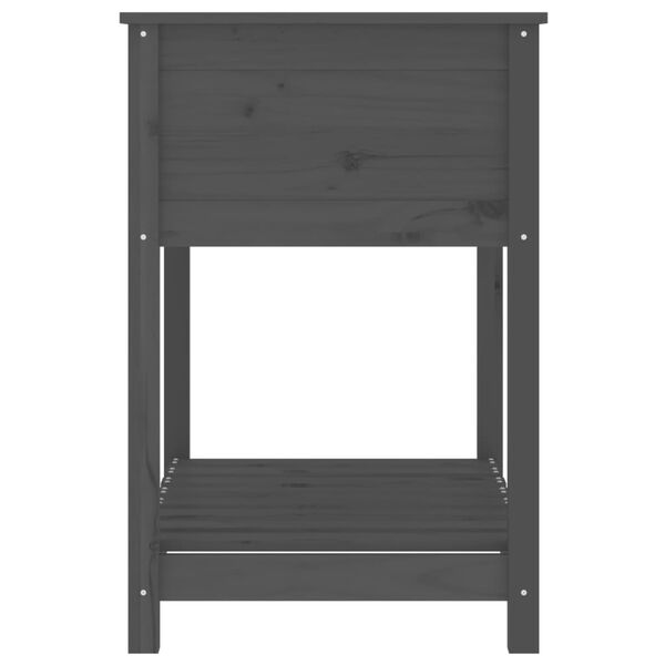 vidaXL Ζαρντινιέρα με Ράφι Γκρι 82,5x54x81 εκ. Μασίφ Ξύλο Πεύκου