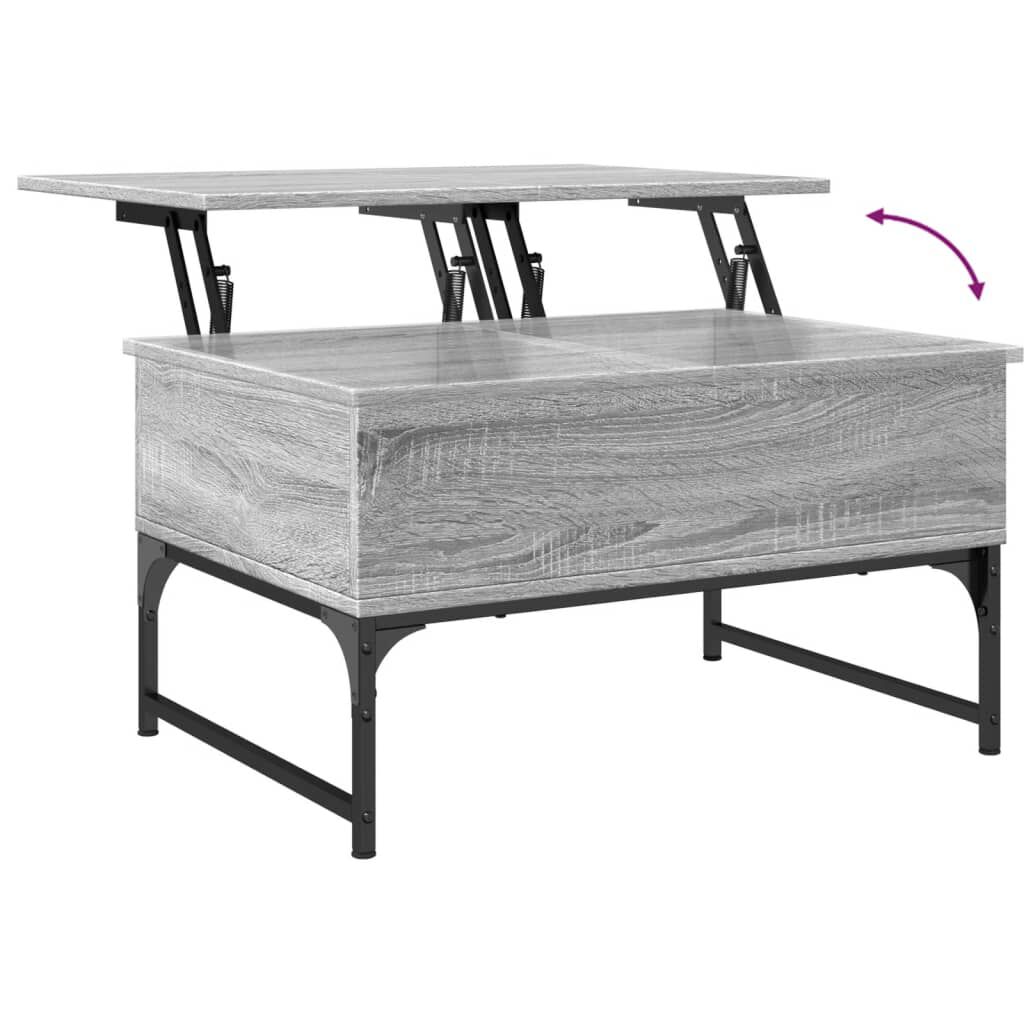 vidaXL Τραπεζάκι Σαλονιού Γκρι Sonoma 70x50x40 εκ. Επεξ. Ξύλο/Μέταλλο