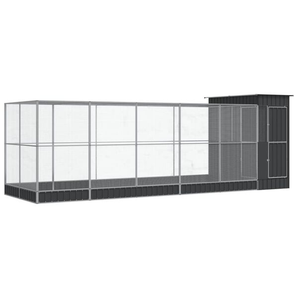 vidaXL Κλουβί με Επέκταση Ασημένιο 623x203x216 εκ. Ατσάλινο
