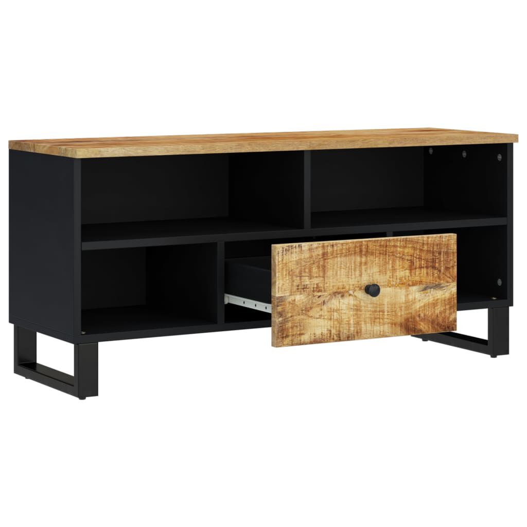 vidaXL Έπιπλο Τηλεόρασης 100x33x46 εκ. Μασίφ Ξύλο Μάνγκο & Επεξ. Ξύλο