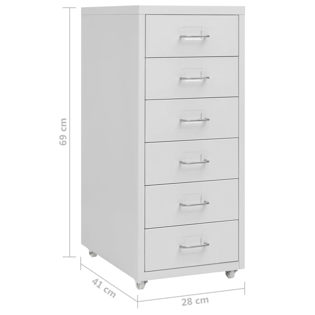 vidaXL Αρχειοθήκη Φορητή Γκρι 28 x 41 x 69 εκ. Μεταλλική