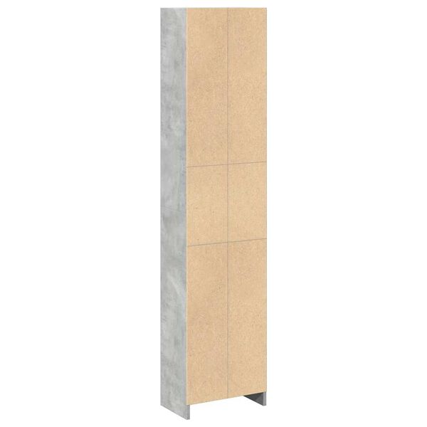 vidaXL Βιβλιοθήκη Γκρι Σκυροδέματος 40x24x176 εκ. Επεξεργ. Ξύλο