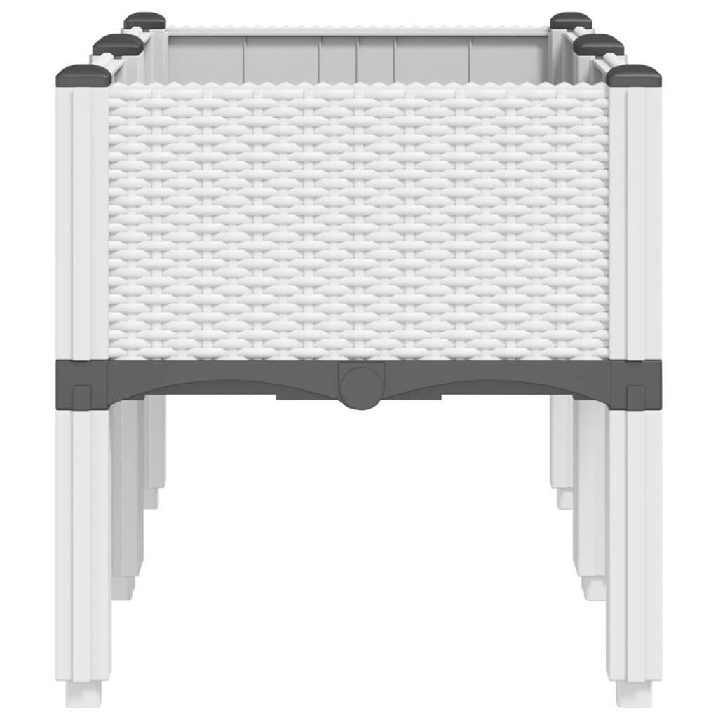vidaXL Ζαρντινιέρα Κήπου με Πόδια Λευκή 80x40x42 εκ. Πολυπροπυλένιο