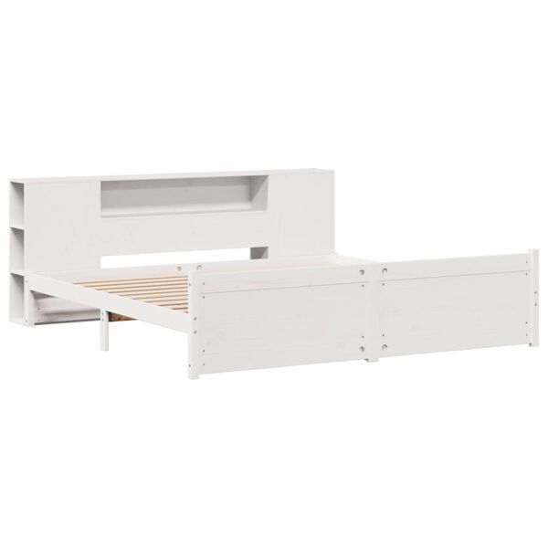 vidaXL Κρεβάτι Βιβλιοθήκη Χωρίς Στρώμα 180x200 εκ Μασίφ Ξύλο Πεύκου