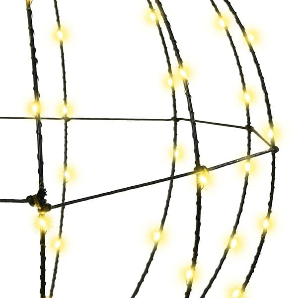 vidaXL Μπάλα με 192 LED 2 pcs Θερμό λευκό 43.5 εκ Μέταλλο