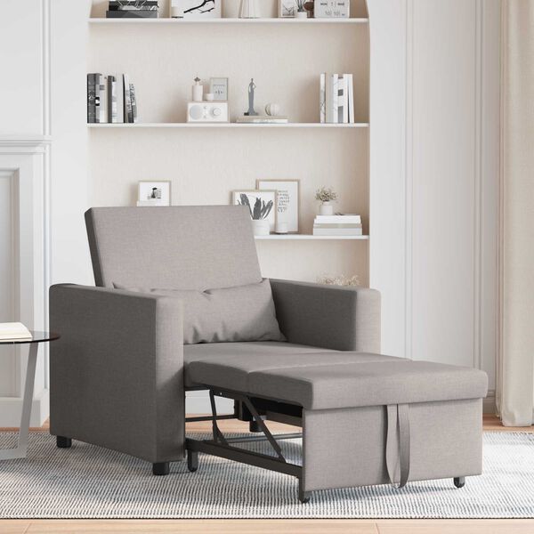 vidaXL Μονός καναπές-κρεβάτι Taupe 90 x 165 x 87 εκ. ύφασμα
