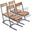 vidaXL &Kappa;&alpha;&rho;έ&kappa;&lambda;&epsilon;&sigmaf; &Tau;&rho;&alpha;&pi;&epsilon;&zeta;&alpha;&rho;ί&alpha;&sigmaf; 4 &tau;&epsilon;&mu;. &alpha;&pi;ό &Mu;&alpha;&sigma;ί&phi; &Xi;ύ&lambda;&omicron; Teak