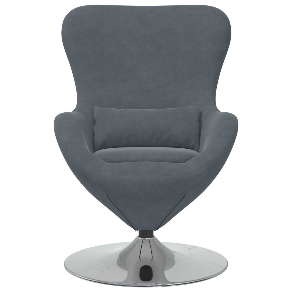 vidaXL Πολυθρόνα Αυγού Dark Grey Velvet