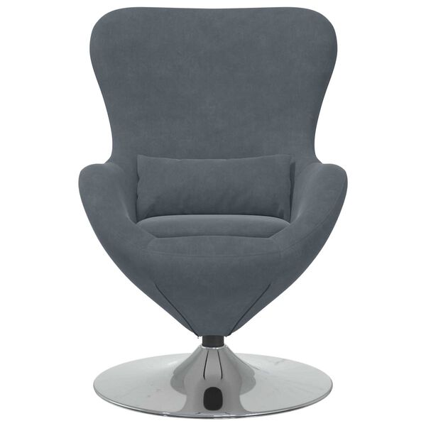 vidaXL Πολυθρόνα Αυγού Dark Grey Velvet