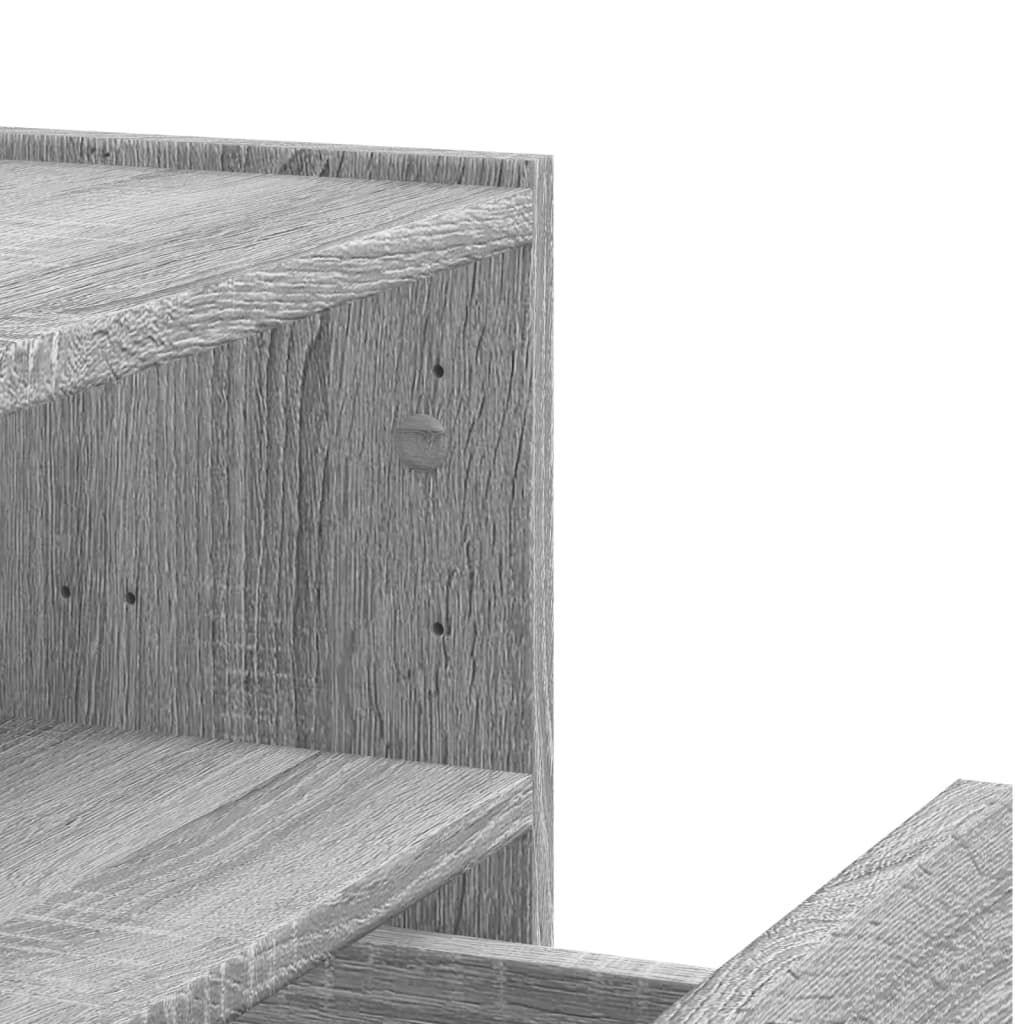 vidaXL Κομοδίνα Επιτοίχια 2 τεμ. Γκρι Sonoma 45x30x35 εκ.