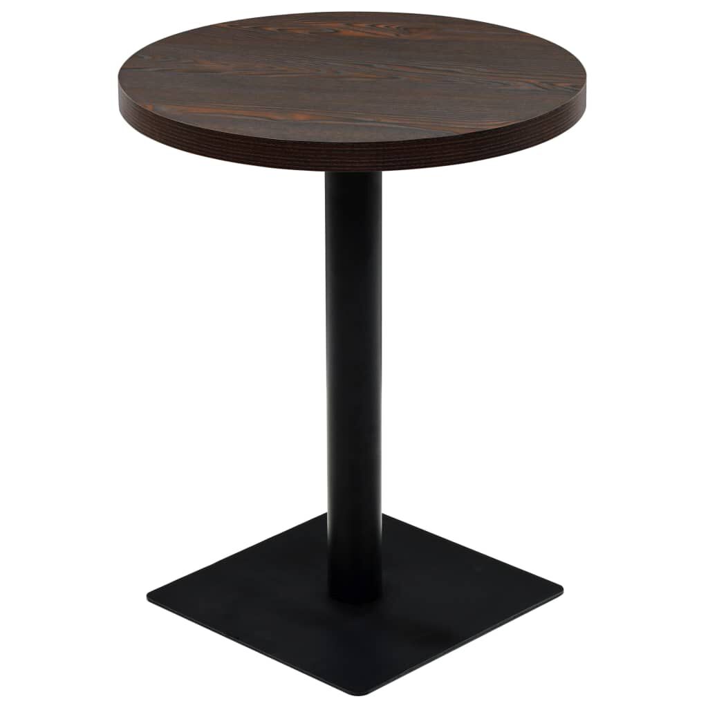 vidaXL Τραπέζι Bistro Στρογγυλό Σκούρο Σταχτί 60 x 75 εκ. MDF / Ατσάλι