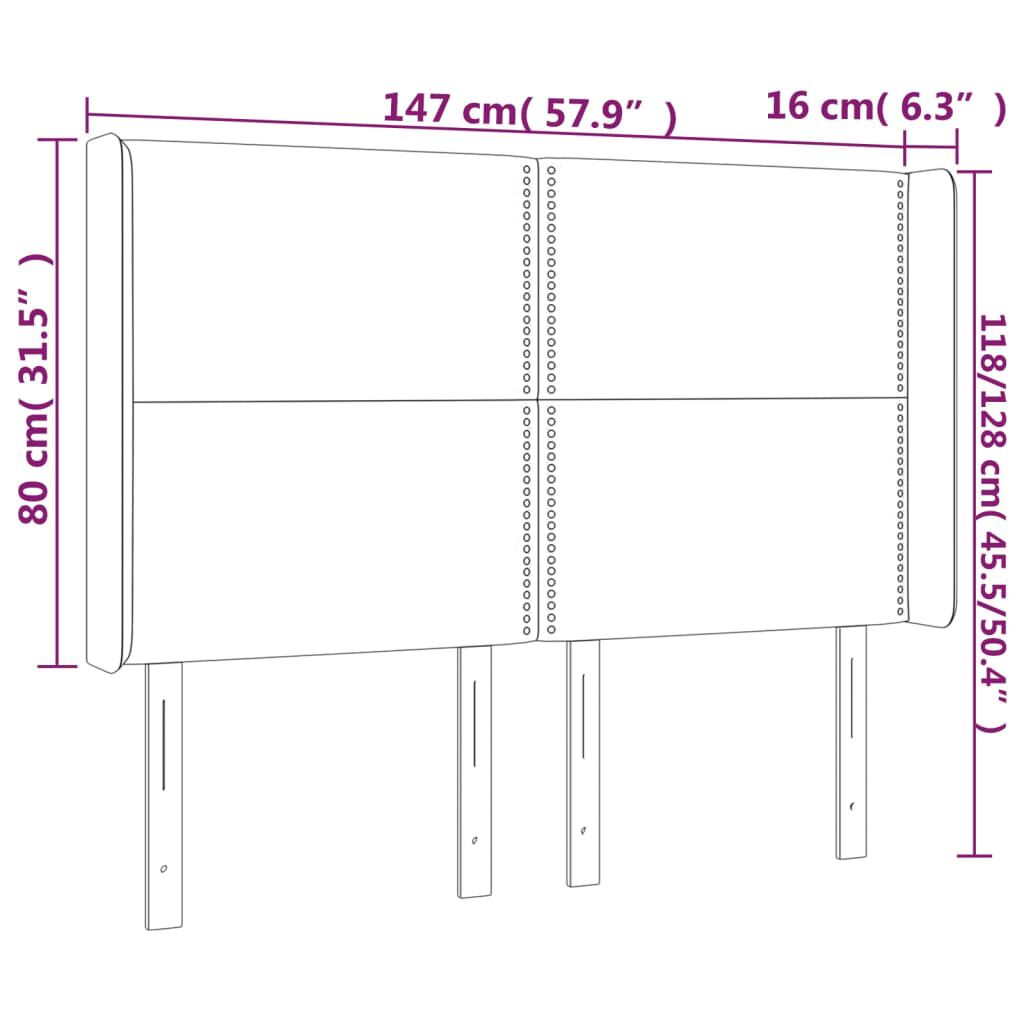 vidaXL Κεφαλάρι με Πτερύγια Taupe 147x16x118/128 εκ. Υφασμάτινο