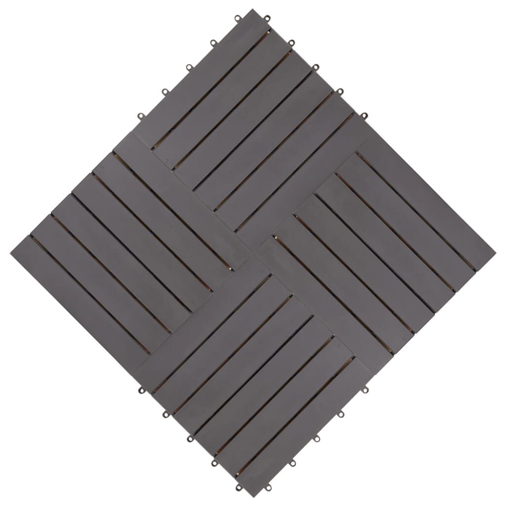 vidaXL Πλακάκια Deck 30 τεμ. Γκρι Πατίνα 30x30 εκ. Μασίφ Ξύλο Ακακίας