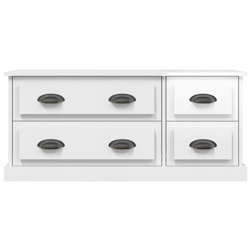 vidaXL Έπιπλο Τηλεόρασης Γυαλ. Λευκό 100x35,5x45εκ. Επεξεργασμένο Ξύλο