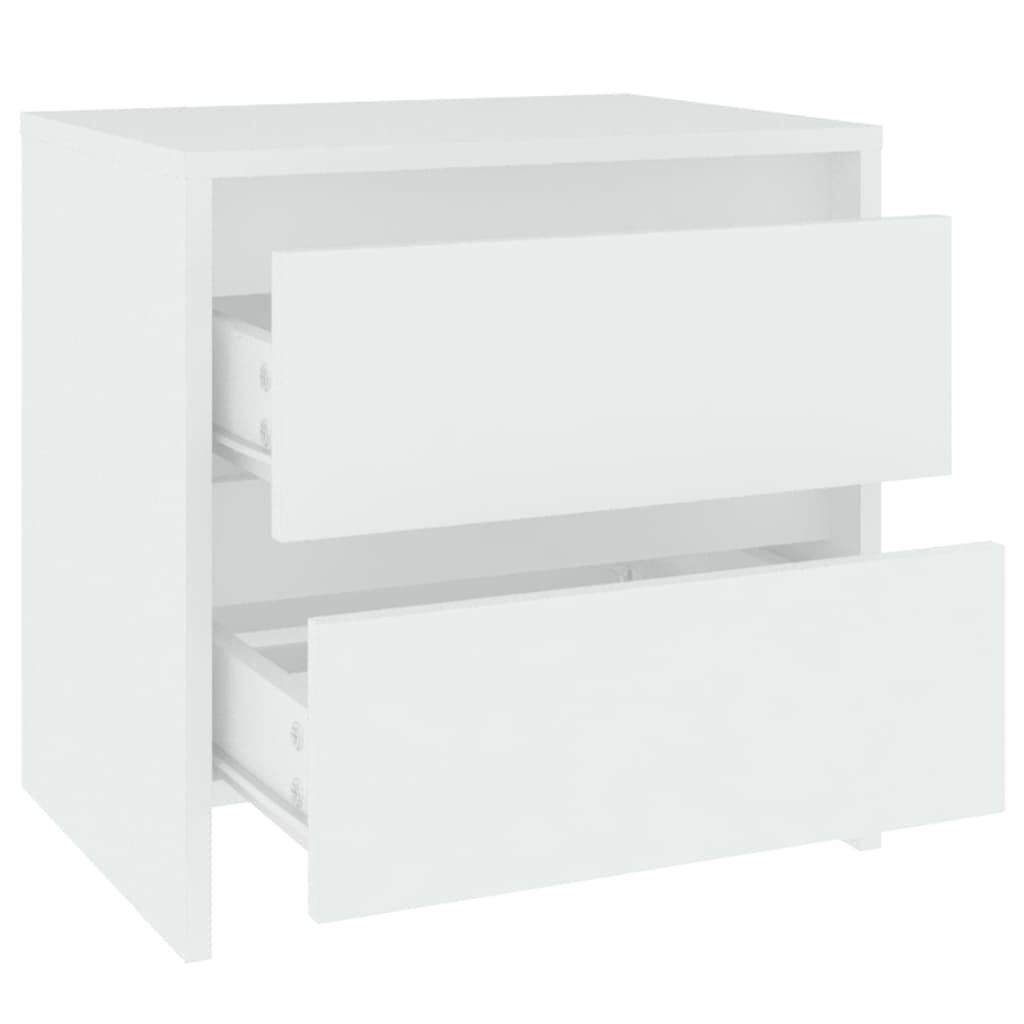 vidaXL Κομοδίνα 2 τεμ. Λευκά 45 x 34,5 x 44,5 εκ. από Επεξ. Ξύλο