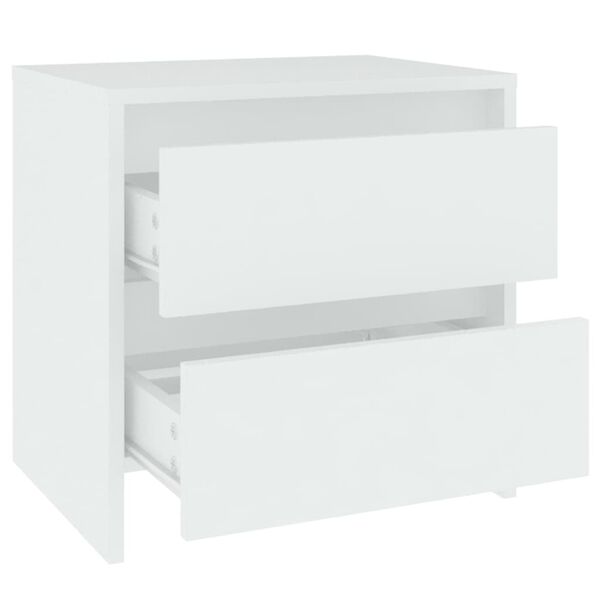 vidaXL Κομοδίνα 2 τεμ. Λευκά 45 x 34,5 x 44,5 εκ. από Επεξ. Ξύλο