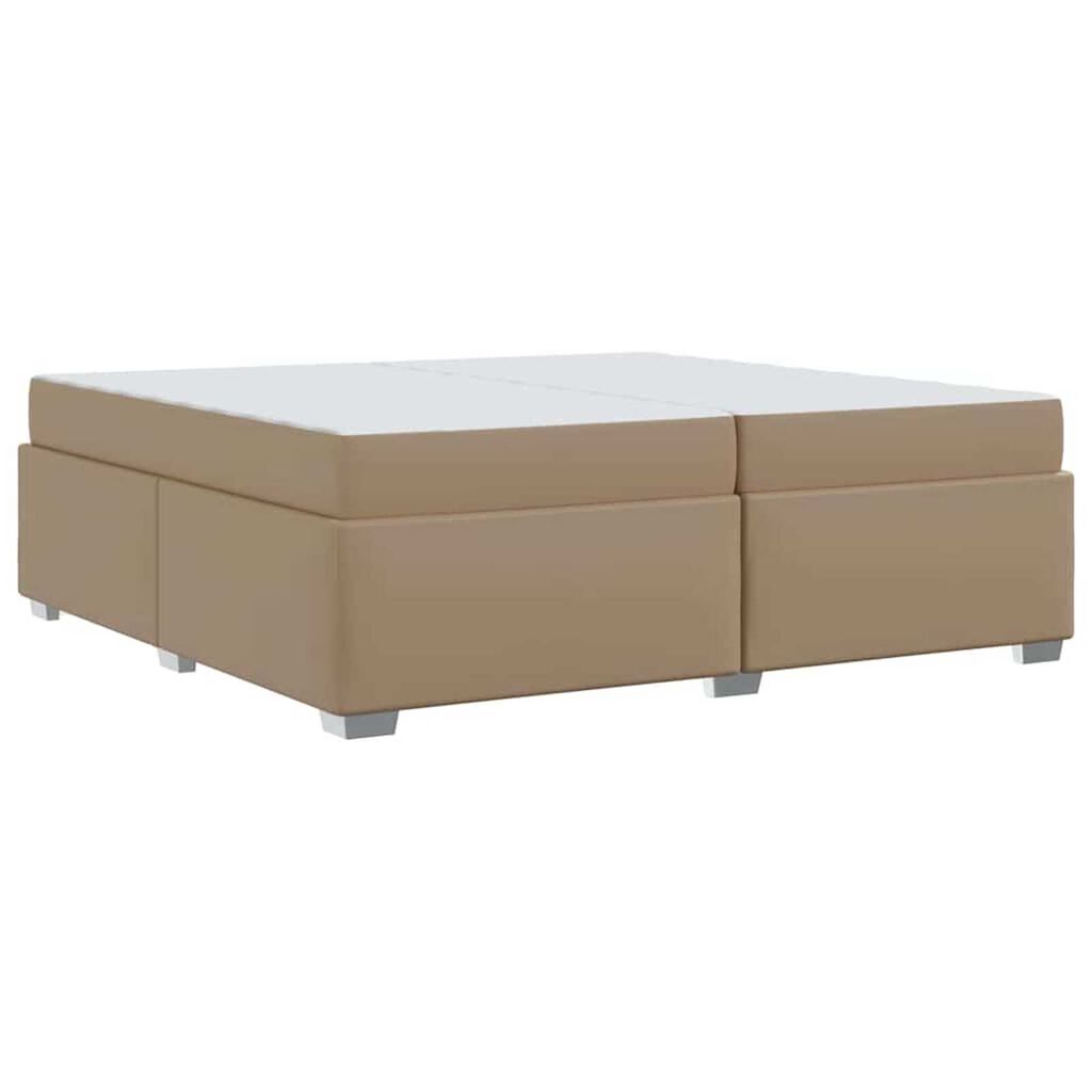 vidaXL Σκελετός Κρεβατιού Καπουτσίνο 200 x 200 cm Τεχνητό δέρμα