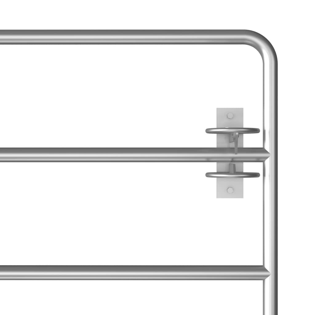 vidaXL Πόρτα Αγροκτήματος με 5 Μπάρες Ασημί (95-170)x90 εκ. Ατσάλινη