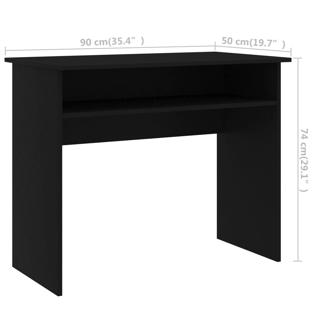 vidaXL Γραφείο Μαύρο 90 x 50 x 74 εκ. από Επεξ. Ξύλο
