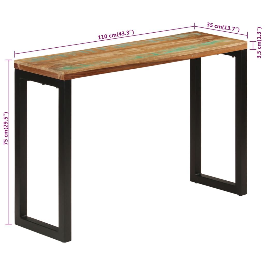 vidaXL Τραπέζι Κονσόλα 110 x 35 x 75 εκ. από Μασίφ Ανακυκλωμένο Ξύλο