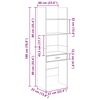 vidaXL Βιβλιοθήκη Γυαλιστερό Γκρι 60 x 35 x 180 εκ. από Επεξ. Ξύλο