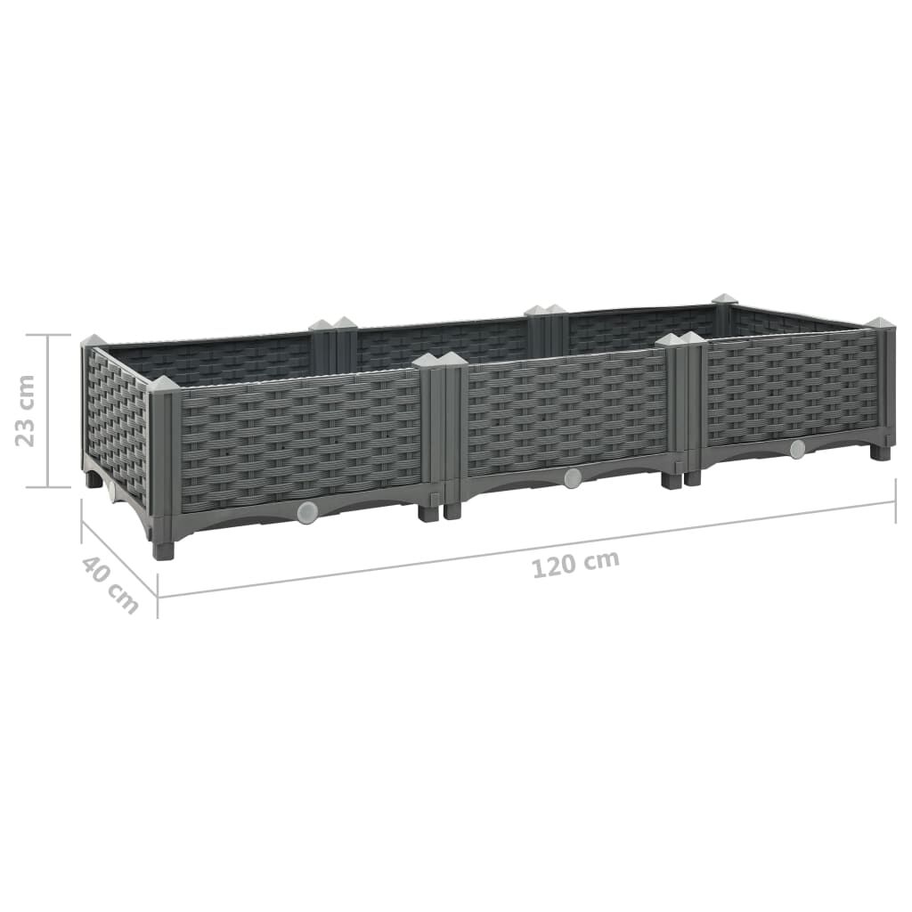 vidaXL Ζαρντινιέρα 120 x 40 x 23 εκ. από Πολυπροπυλένιο