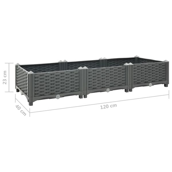 vidaXL Ζαρντινιέρα 120 x 40 x 23 εκ. από Πολυπροπυλένιο