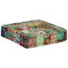 vidaXL Πουφ Patchwork Τετράγωνο Χειροπ. Πράσινο 50x50x12 εκ. Βαμβάκι