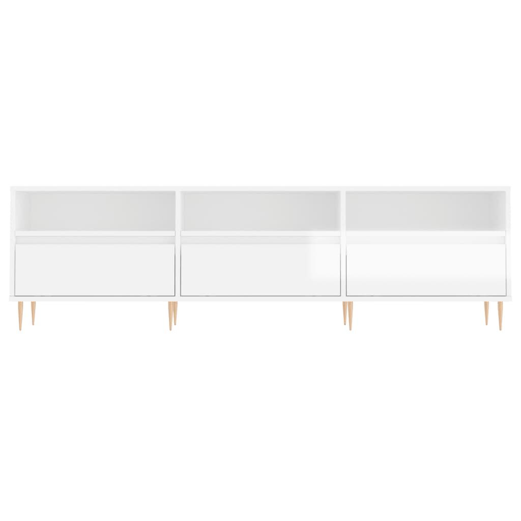 vidaXL Έπιπλο Τηλεόρασης Γυαλ. Λευκό 150x30x44,5 εκ Επεξεργασμένο Ξύλο