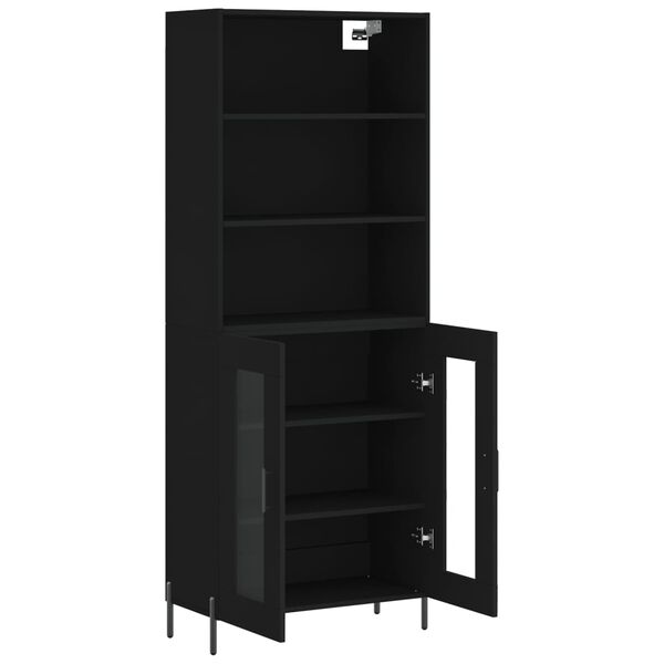 vidaXL Ντουλάπι Μαύρο 69,5x34x180 εκ. από Επεξεργασμένο Ξύλο