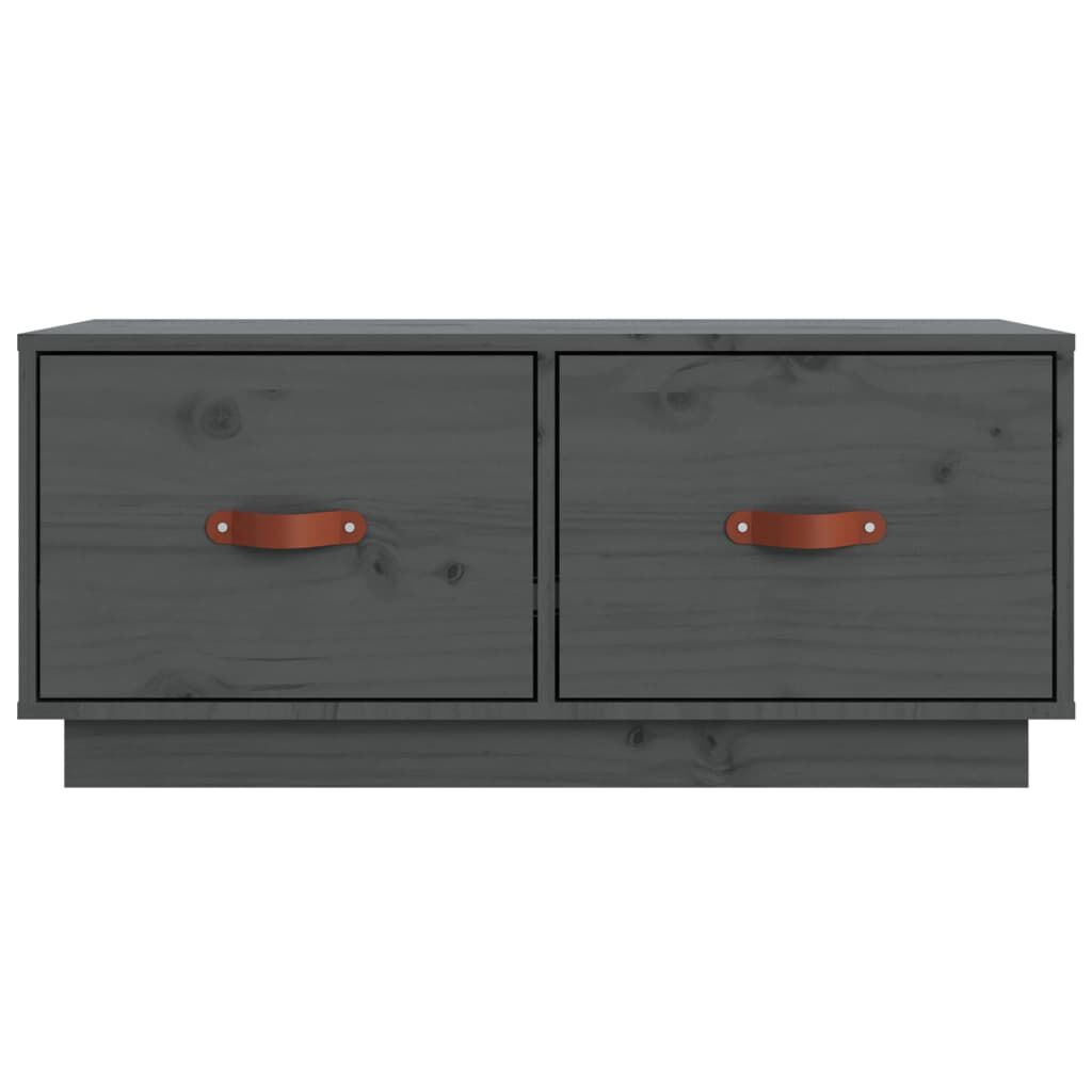 vidaXL Έπιπλο Τηλεόρασης Γκρι 80x34x35 εκ. από Μασίφ Ξύλο Πεύκου
