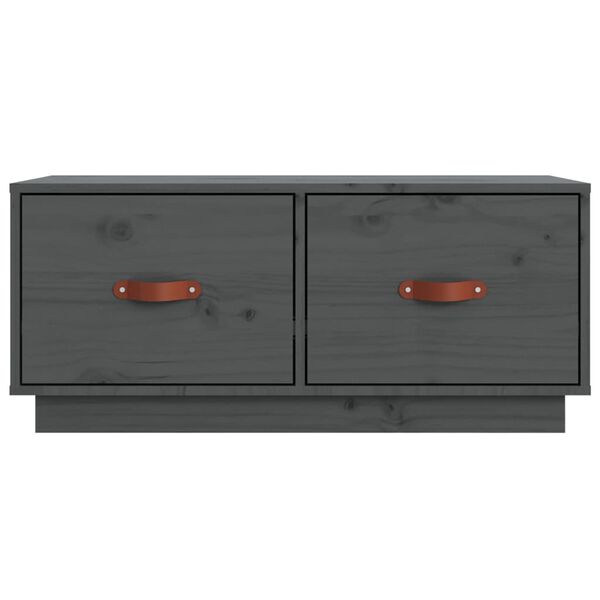 vidaXL Έπιπλο Τηλεόρασης Γκρι 80x34x35 εκ. από Μασίφ Ξύλο Πεύκου