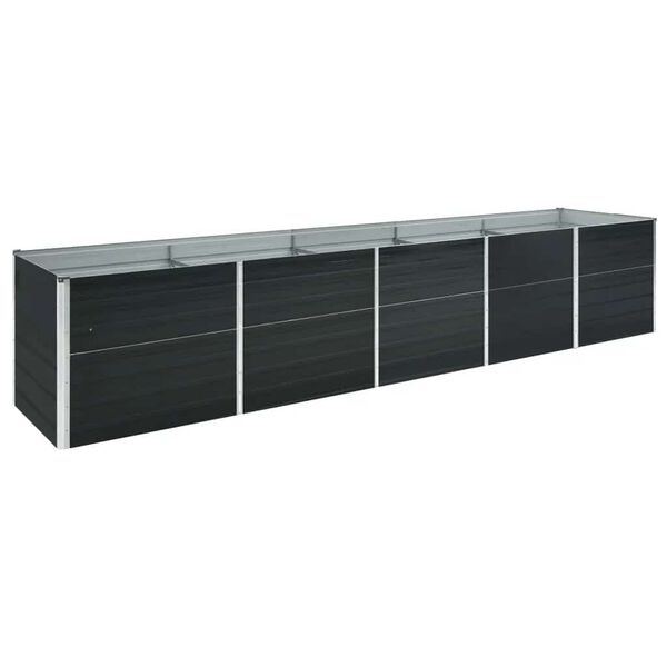 vidaXL Ζαρντινιέρα Υπερυψωμένη Ανθρακί 400x80x45 εκ. Γαλβαν. Χάλυβας