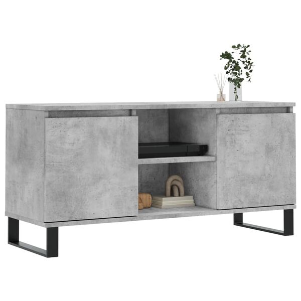 vidaXL Έπιπλο Τηλεόρασης Γκρι Σκυροδ. 104 x 35 x 50 εκ. Επεξεργ. Ξύλο
