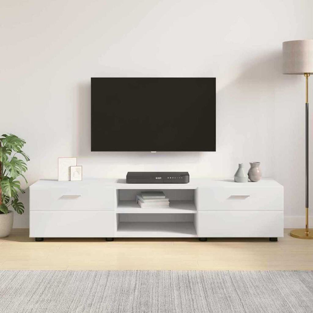 vidaXL Ντουλάπι TV με ράφι Λευκό 150 x 39 x 30 εκ Επεξεργασμένο ξύλο