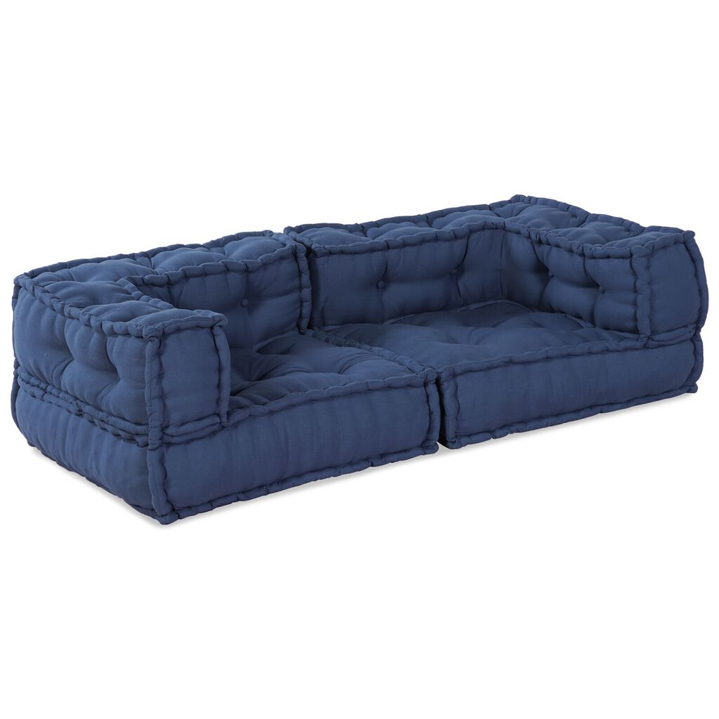 vidaXL Μοντέρνα Πουφ Indigo 140x70x36 Υφάσματος