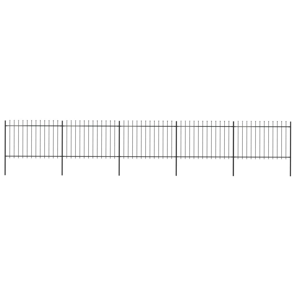 vidaXL Κάγκελα Περίφραξης με Λόγχες Μαύρα 8,5 x 1,2 μ. από Χάλυβα