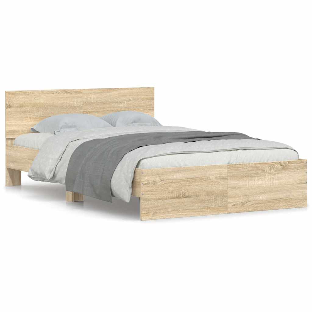 vidaXL Πλαίσιο Κρεβατιού με Κεφαλάρι Sonoma Δρυς 120x190 εκ.