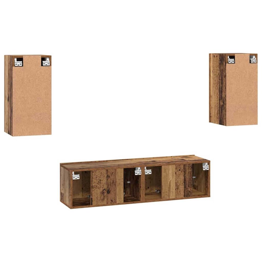 vidaXL Σετ επίπλου τηλεόρασης 4 pcs Παλαιό ξύλο 30.5 x 30 x 60 εκ.